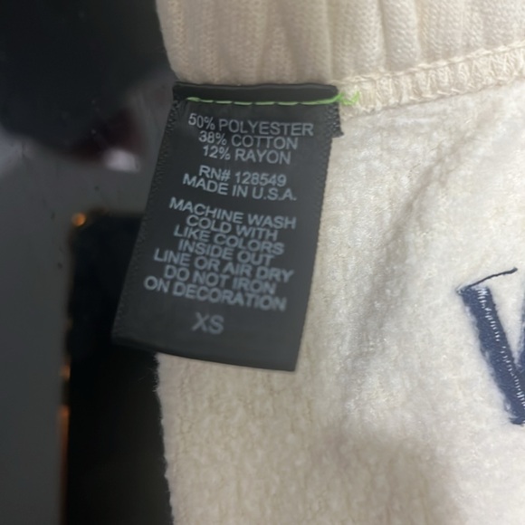 Aviator Nation Cream Sweatpants Elastic Waistband Drawstring Womens XS EUC - Picture 9 of 12